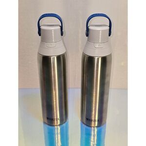 Brita Premium Filtering Water Bottle Stainless Steel 20oz Set of 2 EUC